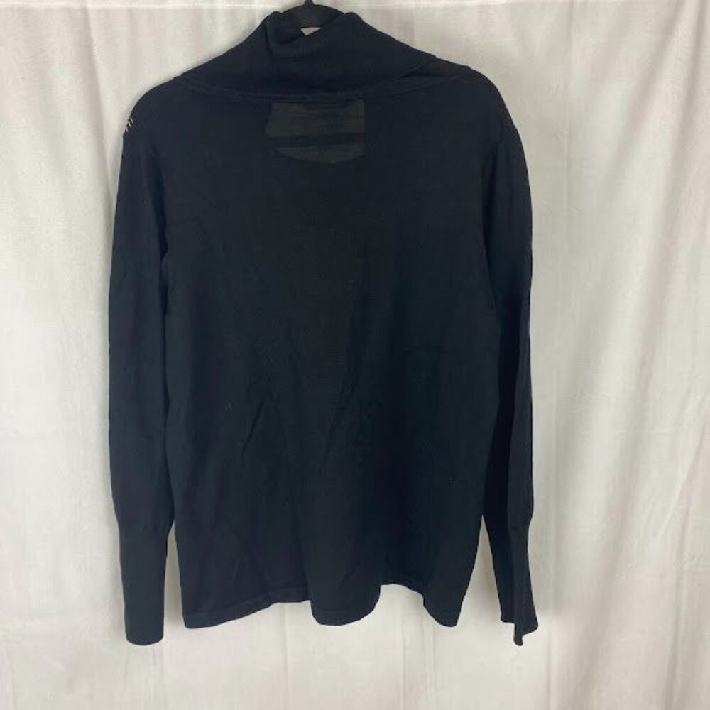Peter Nygard Black Cowl Neck Beaded Long Sleeve Sweater Top Women's Large. - Picture 2 of 8